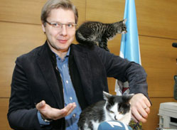 Официальные коты Риги, мэр Нил Ушаков