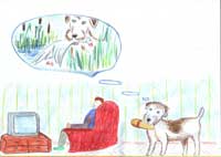 Детский рисунок  1060 - дипломант конкурса «О чем мечтает кот и пёс» 